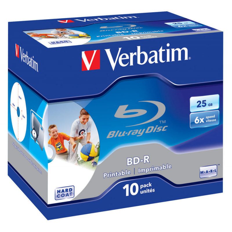 Verbatim F.F Printable Blu-ray Disc BD-R 25GB 6x 10 Τεμ.σε Jewel Case