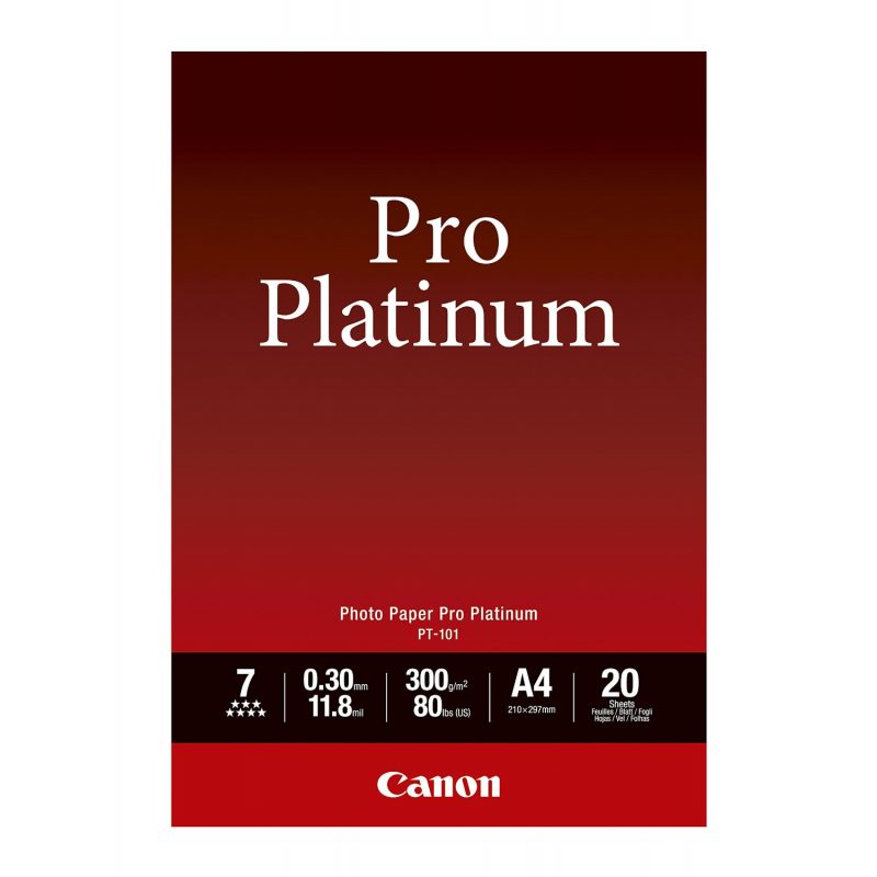 Canon Φωτογραφικο Χαρτι Pro Platinum A4 300 g/m² 20 Φύλλα